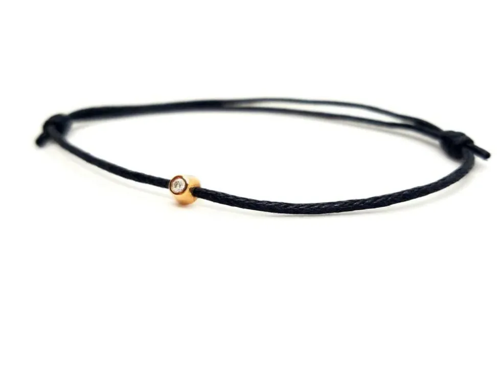 Bracelet Cordon Or rose Diamant