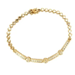 Bracelet cœur or jaune et diamant