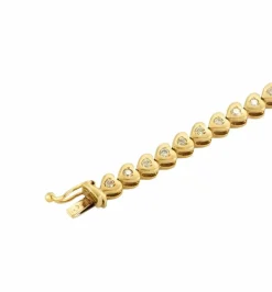 Bracelet cœur or jaune et diamants