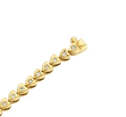 Bracelet cœur or jaune et diamants