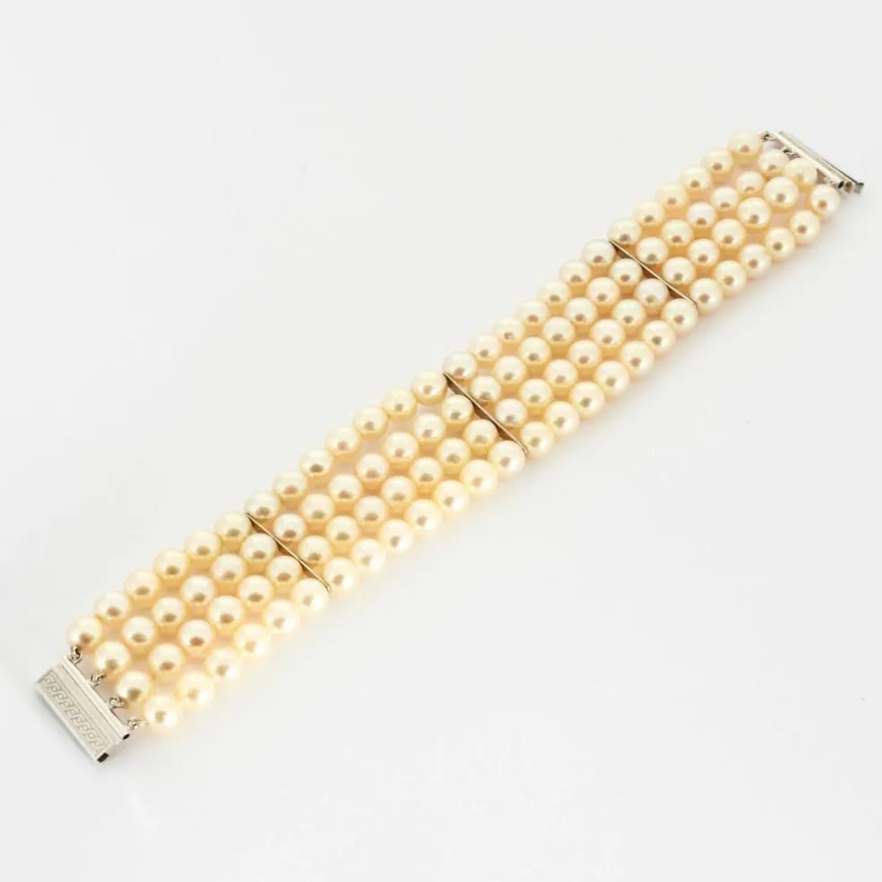 Bracelet de 4 rangs de perles de culture