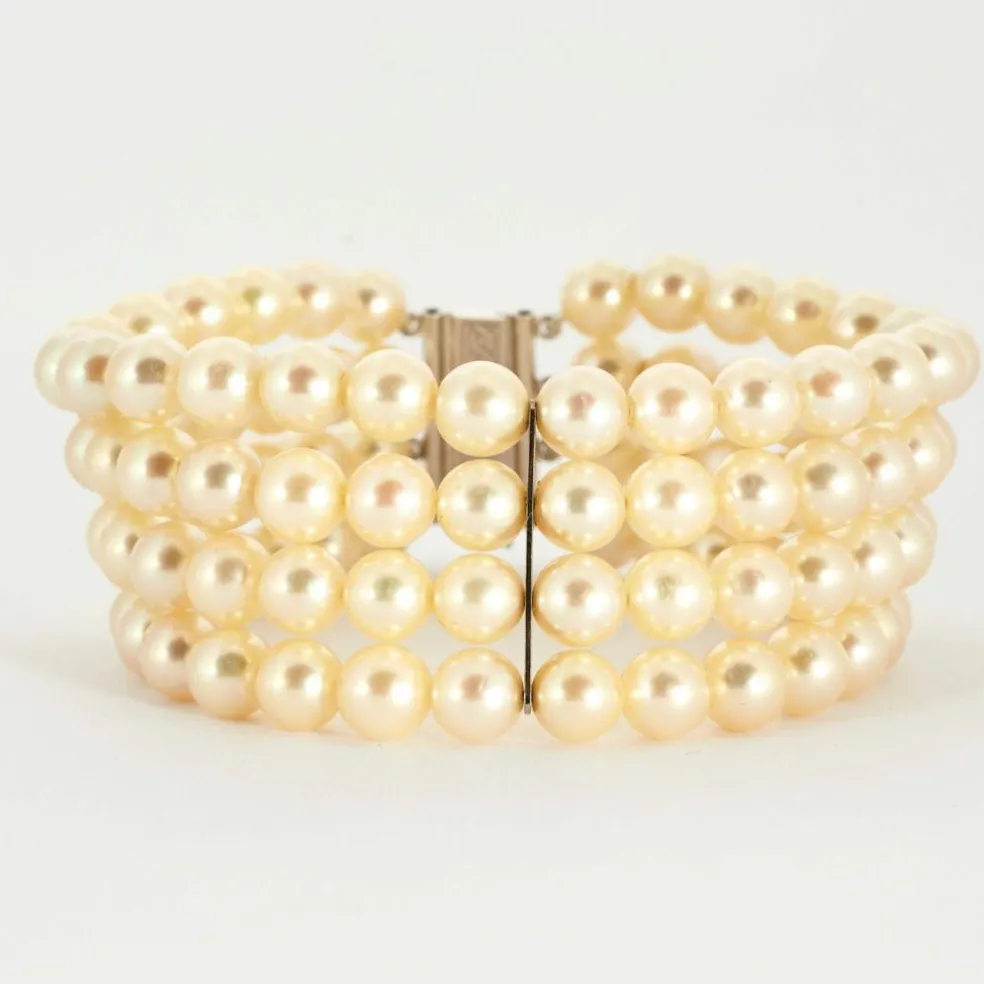Bracelet de 4 rangs de perles de culture