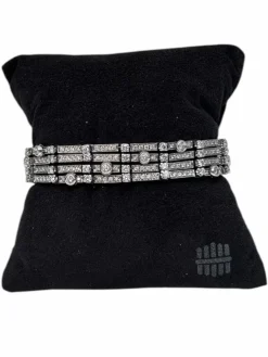 Bracelet de type Rivière à 4 fils en or blanc et brillants