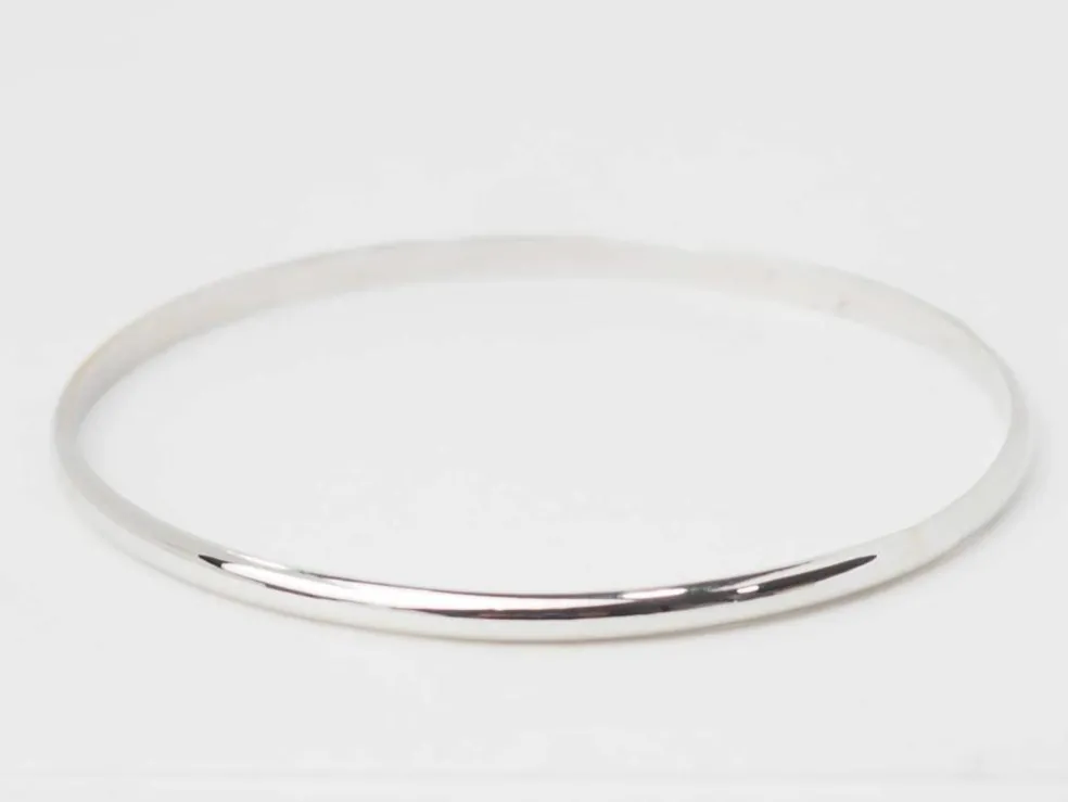 Bracelet demi jonc en or blanc
