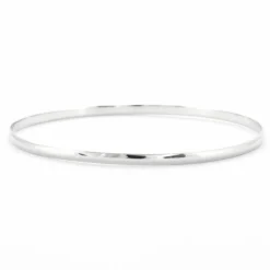 Bracelet Demi-jonc plat or blanc