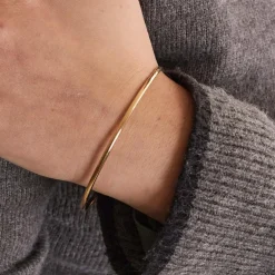 Bracelet demi-jonc plat or jaune