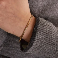 Bracelet Demi-jonc plat or jaune