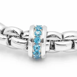 Bracelet design italien Or blanc Saphirs