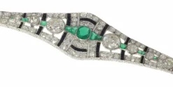 Bracelet diamant, onyx et émeraude