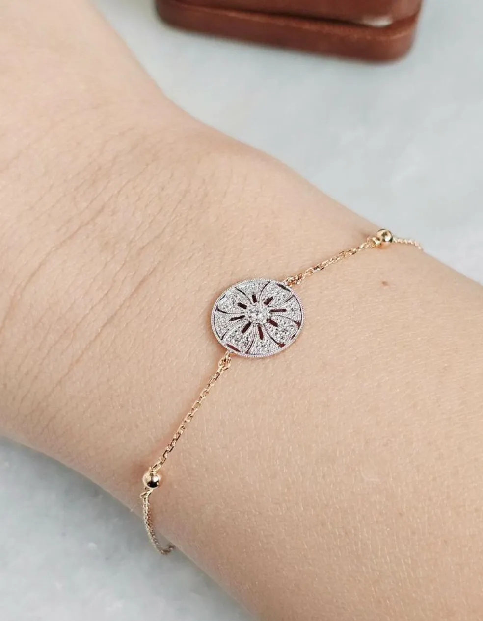 Bracelet Diamant Rose du Marais Or jaune 18 carats