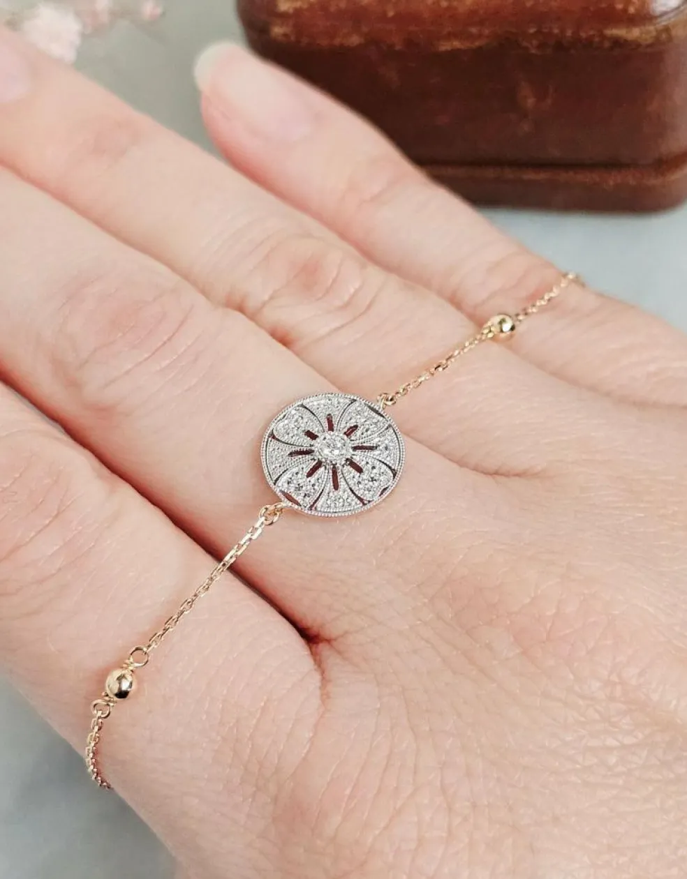 Bracelet Diamant Rose du Marais Or jaune 18 carats