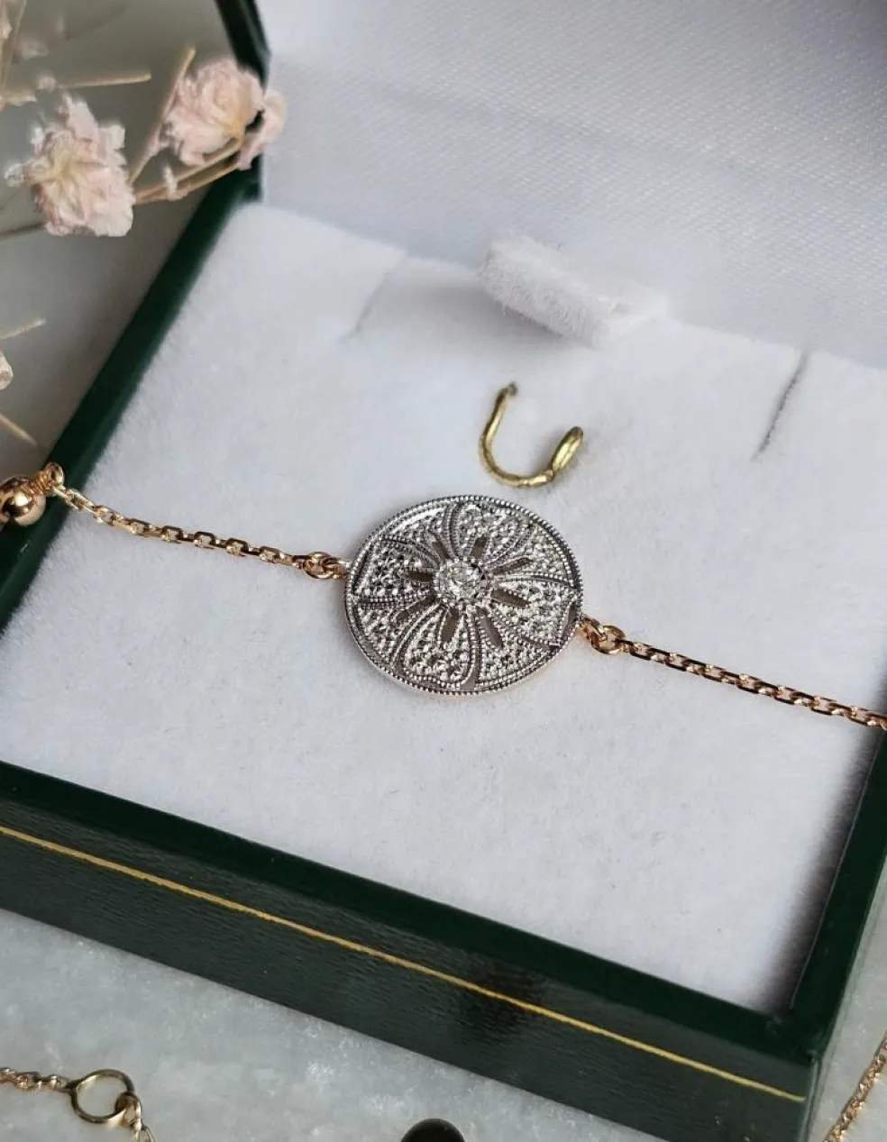 Bracelet Diamant Rose du Marais Or jaune 18 carats