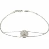 Bracelet diamants double chaîne or blanc