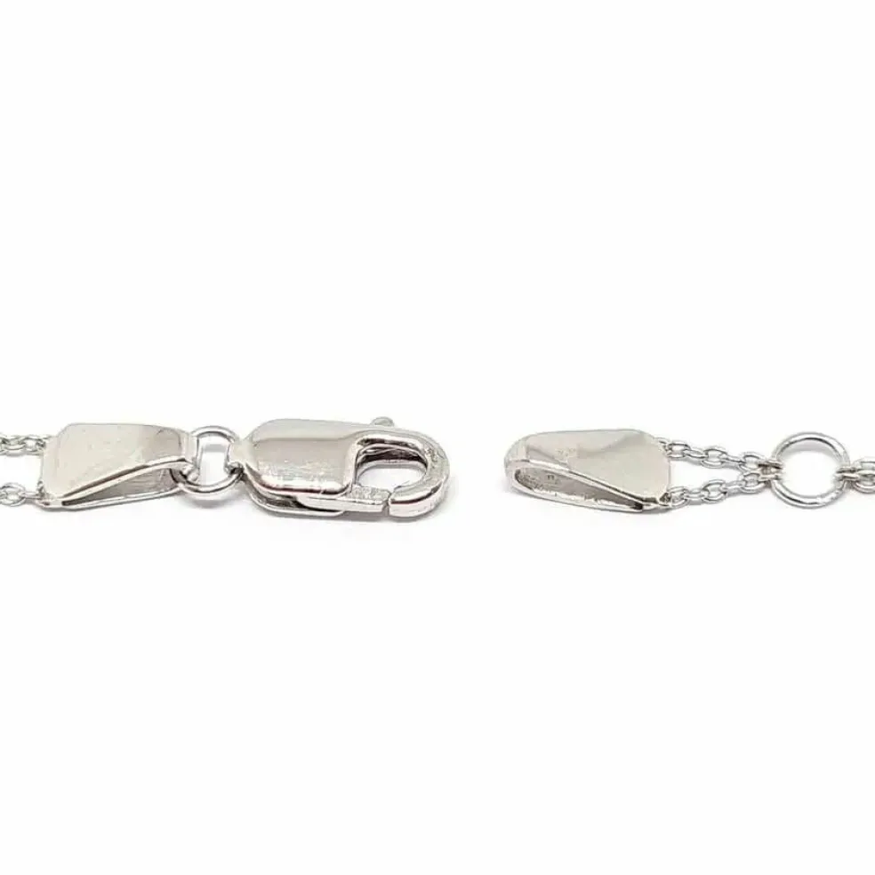 Bracelet diamants double chaîne or blanc