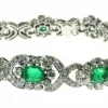 Bracelet diamants, émeraudes