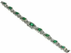 Bracelet diamants, émeraudes