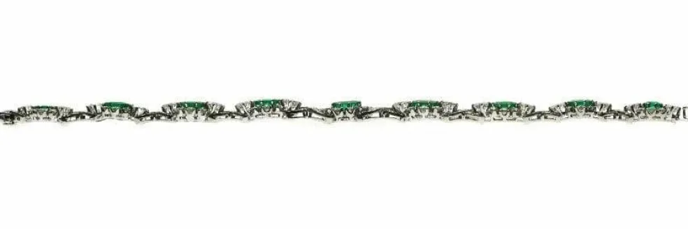 Bracelet diamants, émeraudes