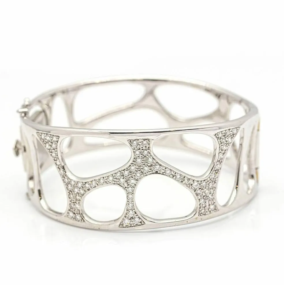 Bracelet Diamants Or blanc .
