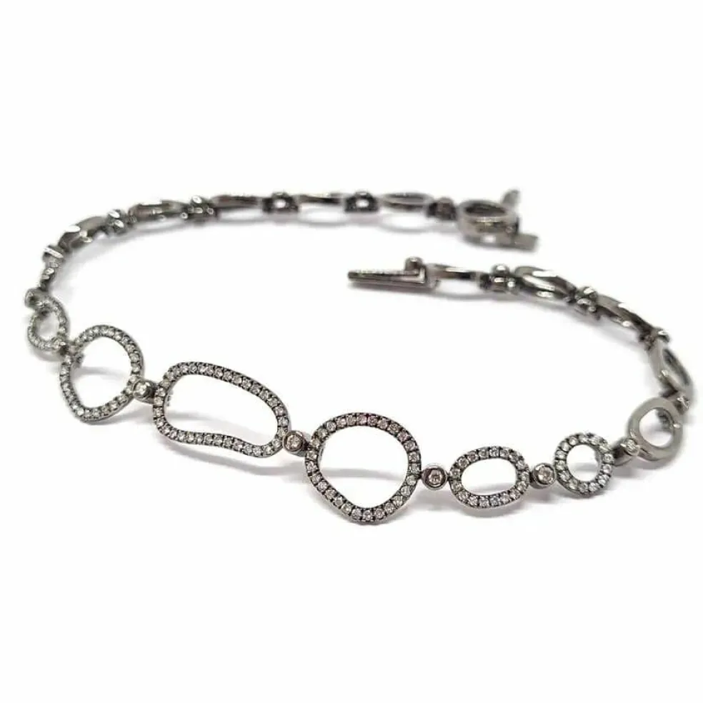 Bracelet diamants or noir