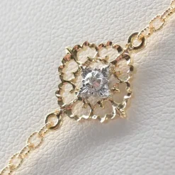 Bracelet diamants ors jaune et blanc arabesques