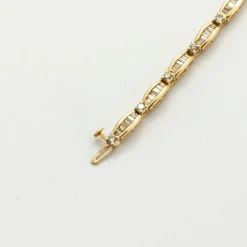 Bracelet diamants taille baguette or jaune 18k