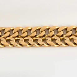 Bracelet double maille gourmette or jaune