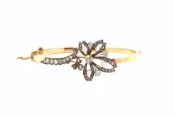 Bracelet 19e Or jaune Argent Diamant Perles fines
