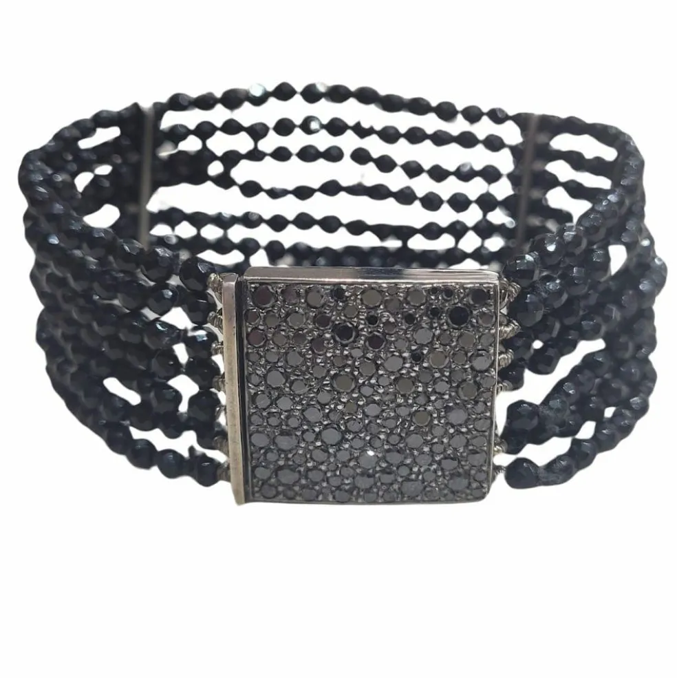 Bracelet en diamant noir et onyx