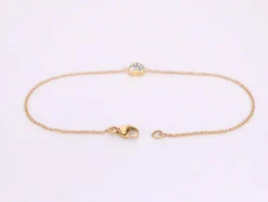 Bracelet en or avec cœur en diamant 0,10 carat