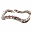 Bracelet en or blanc avec diamants et rubis