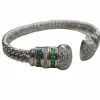 Bracelet en or blanc avec diamants et tsavorites