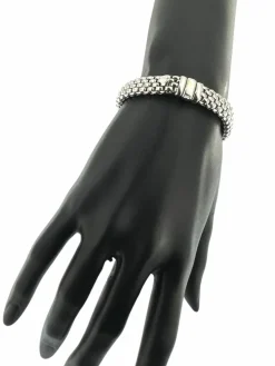 Bracelet en or blanc avec motif brique FOPE