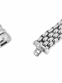 Bracelet en or blanc avec motif brique FOPE