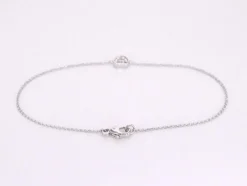 Bracelet en or blanc avec cœur en diamant 0,10 carat