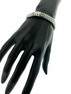 Bracelet en or blanc avec motif brique FOPE