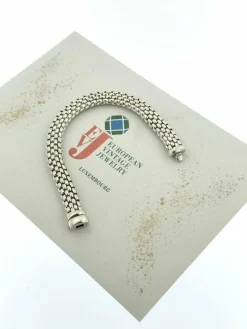 Bracelet en or blanc avec motif brique FOPE