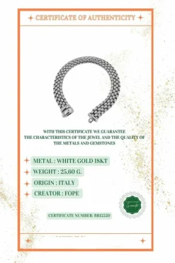 Bracelet en or blanc avec motif brique FOPE