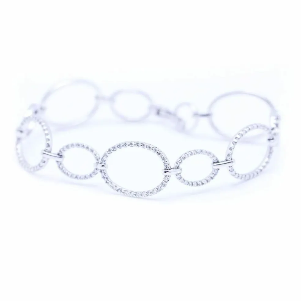 Bracelet en or blanc et diamants