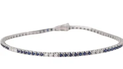 Bracelet en or blanc saphirs et diamants