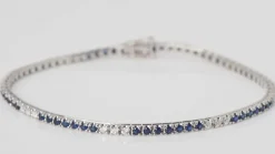Bracelet en or blanc saphirs et diamants
