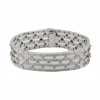 Bracelet en or blanc satiné avec diamants
