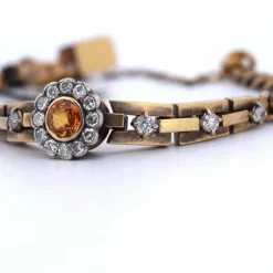 Bracelet en or et citrine des années 1940