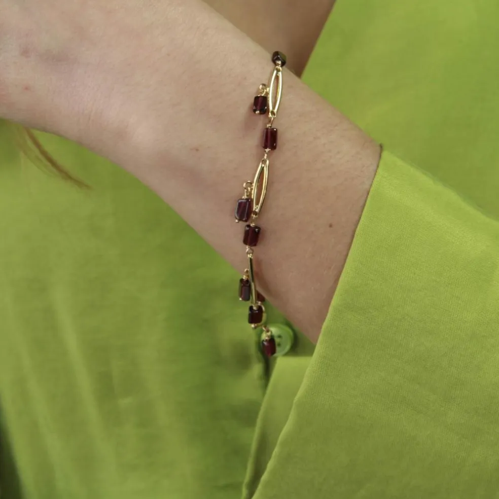 Bracelet en or et grenats
