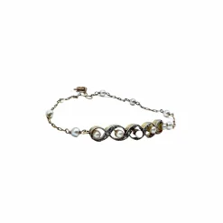 bracelet en or et platine de style art déco avec diamants et perles