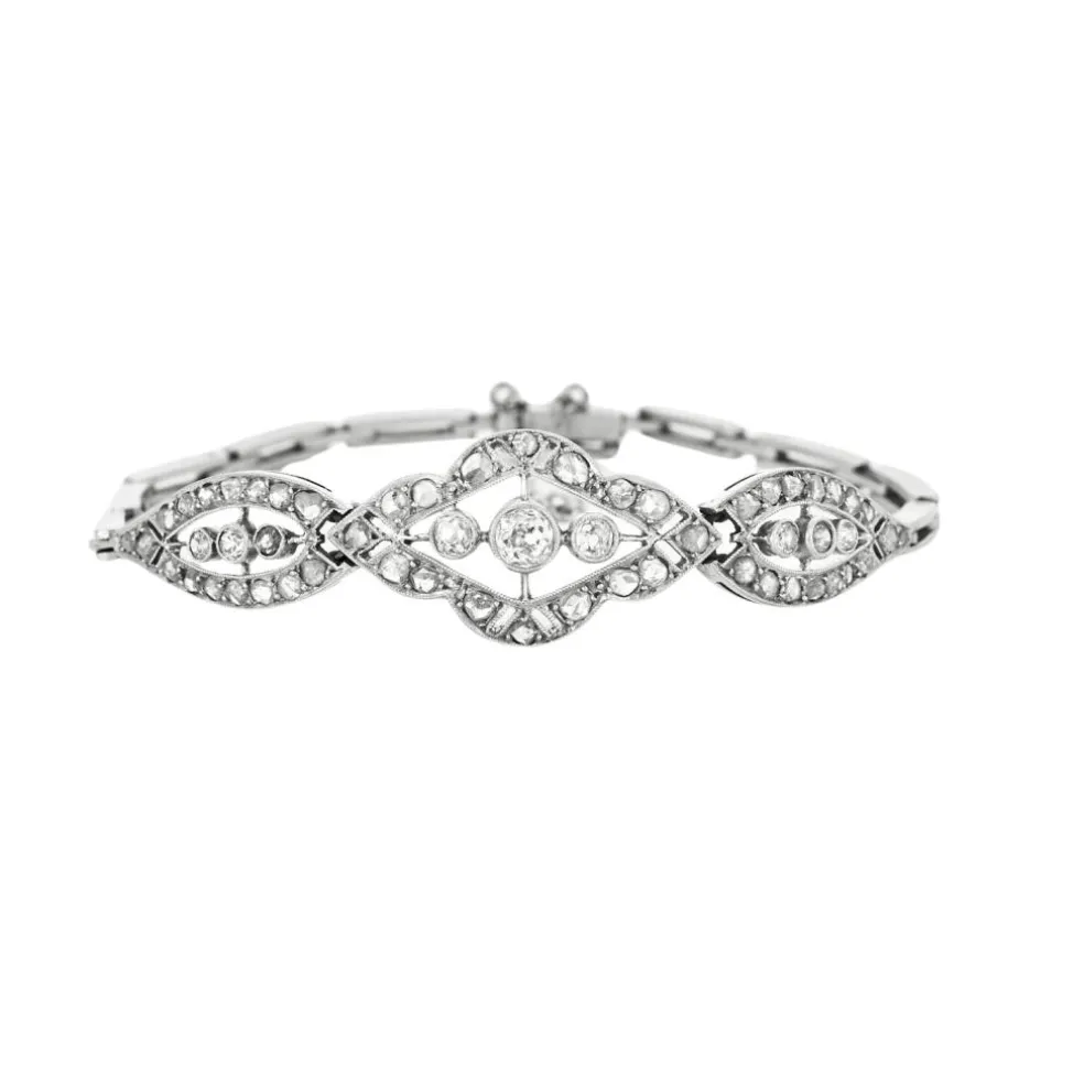 Bracelet en or gris avec diamants