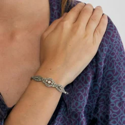 Bracelet en or gris avec diamants
