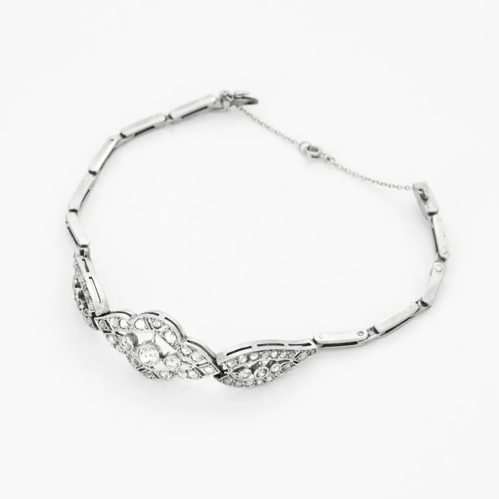 Bracelet en or gris avec diamants