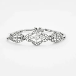 Bracelet en or gris avec diamants