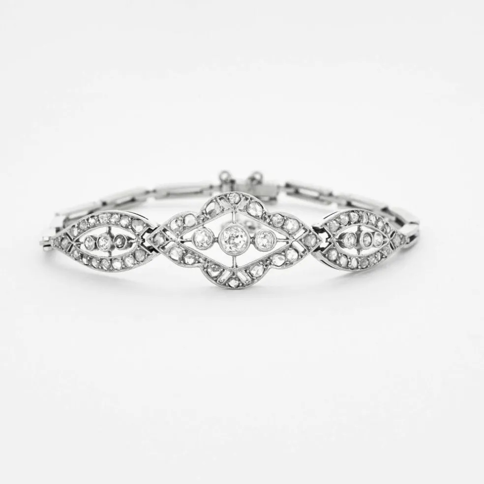 Bracelet en or gris avec diamants
