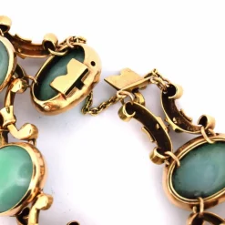 BRACELET EN OR JAUNE 18 KT - CHRYSOPRASE NATURELLE